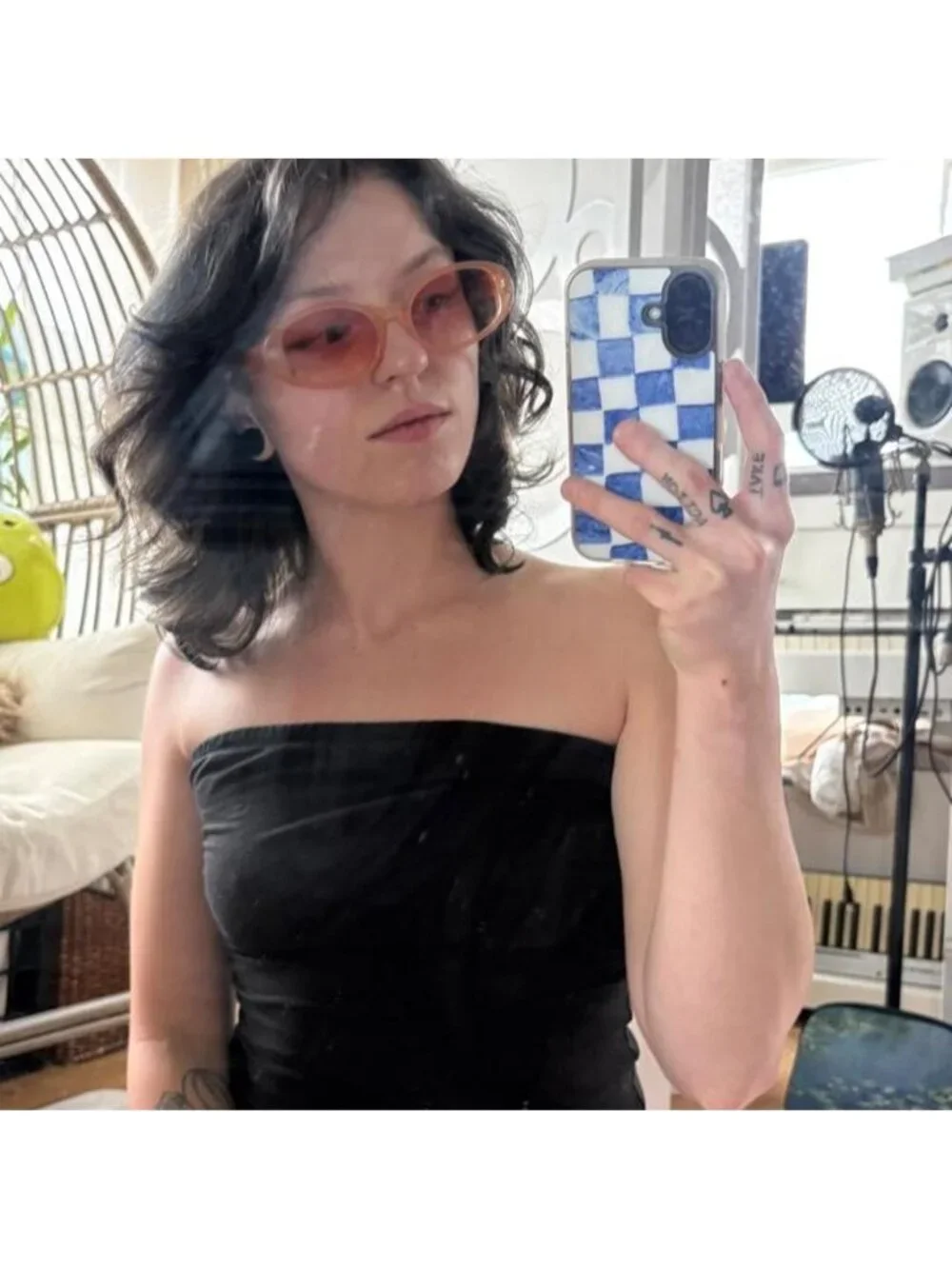 Orange Tinted Oval Sunglasses